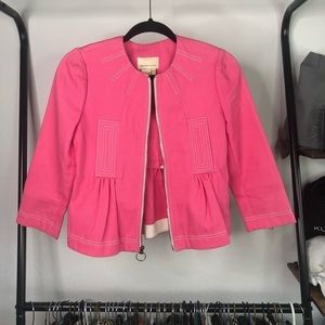 BCBG Max Azria Collection Bubblegum Pink Zip Up Jacket
